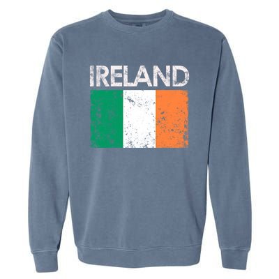 Vintage Ireland Irish Flag Pride Gift Cool Gift Garment-Dyed Sweatshirt