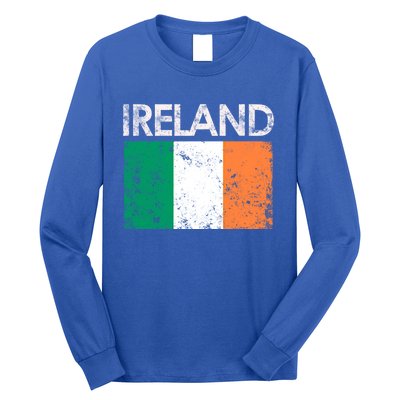 Vintage Ireland Irish Flag Pride Gift Cool Gift Long Sleeve Shirt