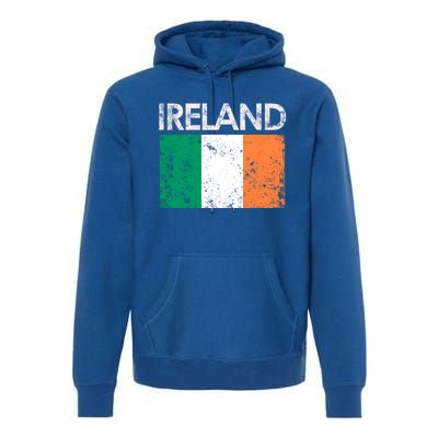 Vintage Ireland Irish Flag Pride Gift Cool Gift Premium Hoodie