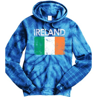 Vintage Ireland Irish Flag Pride Gift Cool Gift Tie Dye Hoodie