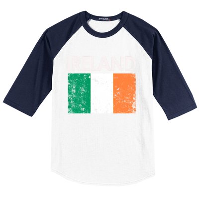 Vintage Ireland Irish Flag Pride Gift Cool Gift Baseball Sleeve Shirt