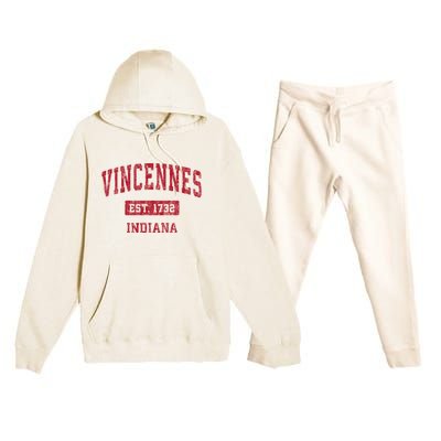 Vincennes Indiana In Vintage Sports Premium Hooded Sweatsuit Set