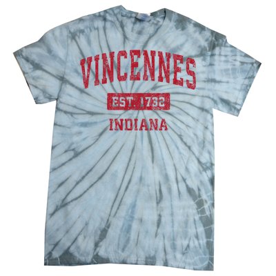 Vincennes Indiana In Vintage Sports Tie-Dye T-Shirt