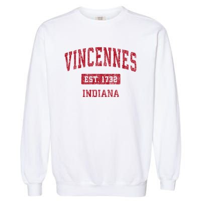 Vincennes Indiana In Vintage Sports Garment-Dyed Sweatshirt