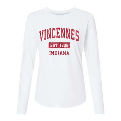 Vincennes Indiana In Vintage Sports Womens Cotton Relaxed Long Sleeve T-Shirt