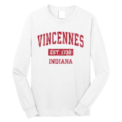 Vincennes Indiana In Vintage Sports Long Sleeve Shirt