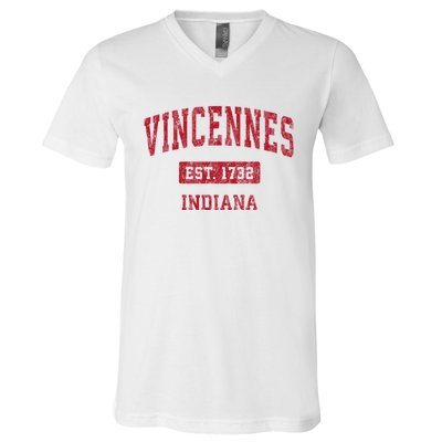 Vincennes Indiana In Vintage Sports V-Neck T-Shirt