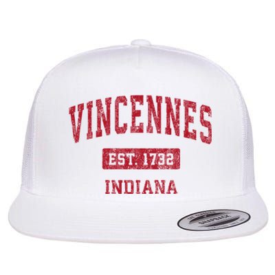 Vincennes Indiana In Vintage Sports Flat Bill Trucker Hat