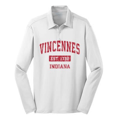 Vincennes Indiana In Vintage Sports Silk Touch Performance Long Sleeve Polo