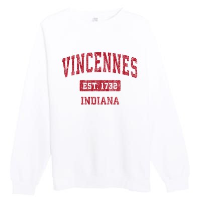 Vincennes Indiana In Vintage Sports Premium Crewneck Sweatshirt