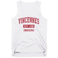 Vincennes Indiana In Vintage Sports Tank Top