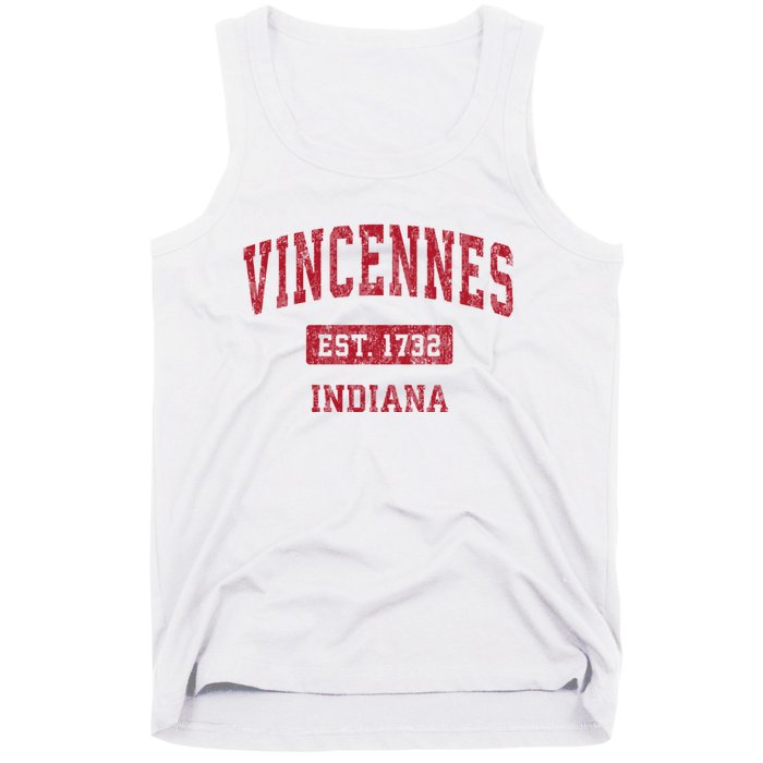 Vincennes Indiana In Vintage Sports Tank Top