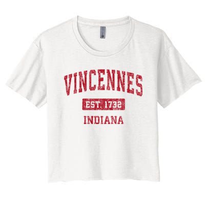 Vincennes Indiana In Vintage Sports Women's Crop Top Tee