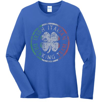 Vintage Irish Italian Ing Team St Patrick's Day Groups Meaningful Gift Ladies Long Sleeve Shirt