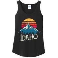 Vintage Idaho Id Mountains Outdoor Wildness Retro Ladies Essential Tank