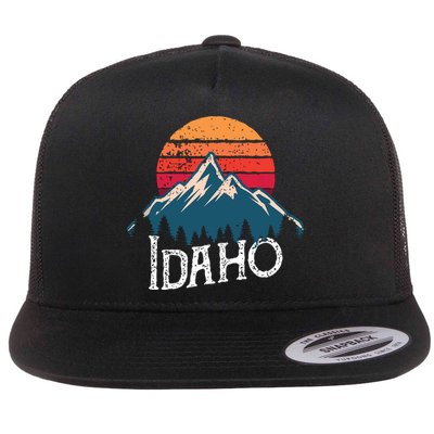 Vintage Idaho Id Mountains Outdoor Wildness Retro Flatbill Hat