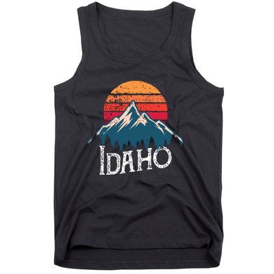 Vintage Idaho Id Mountains Outdoor Wildness Retro Tank Top