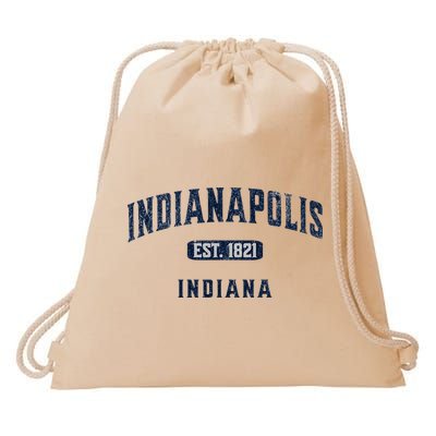 Visit Indianapolis Indiana Vintage Athletic Souvenir Drawstring Bag