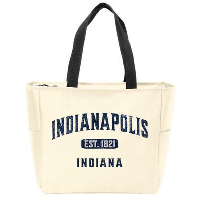 Visit Indianapolis Indiana Vintage Athletic Souvenir Zip Tote Bag