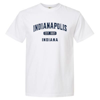 Visit Indianapolis Indiana Vintage Athletic Souvenir Garment-Dyed Heavyweight T-Shirt