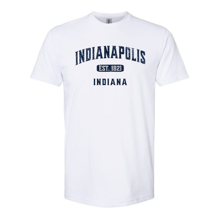 Visit Indianapolis Indiana Vintage Athletic Souvenir Softstyle CVC T-Shirt