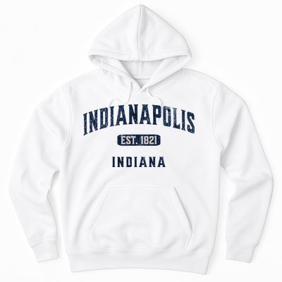 Visit Indianapolis Indiana Vintage Athletic Souvenir Hoodie