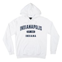 Visit Indianapolis Indiana Vintage Athletic Souvenir Hoodie