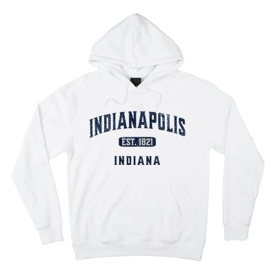 Visit Indianapolis Indiana Vintage Athletic Souvenir Hoodie