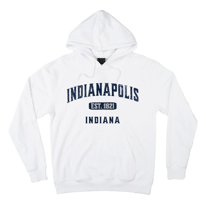 Visit Indianapolis Indiana Vintage Athletic Souvenir Hoodie