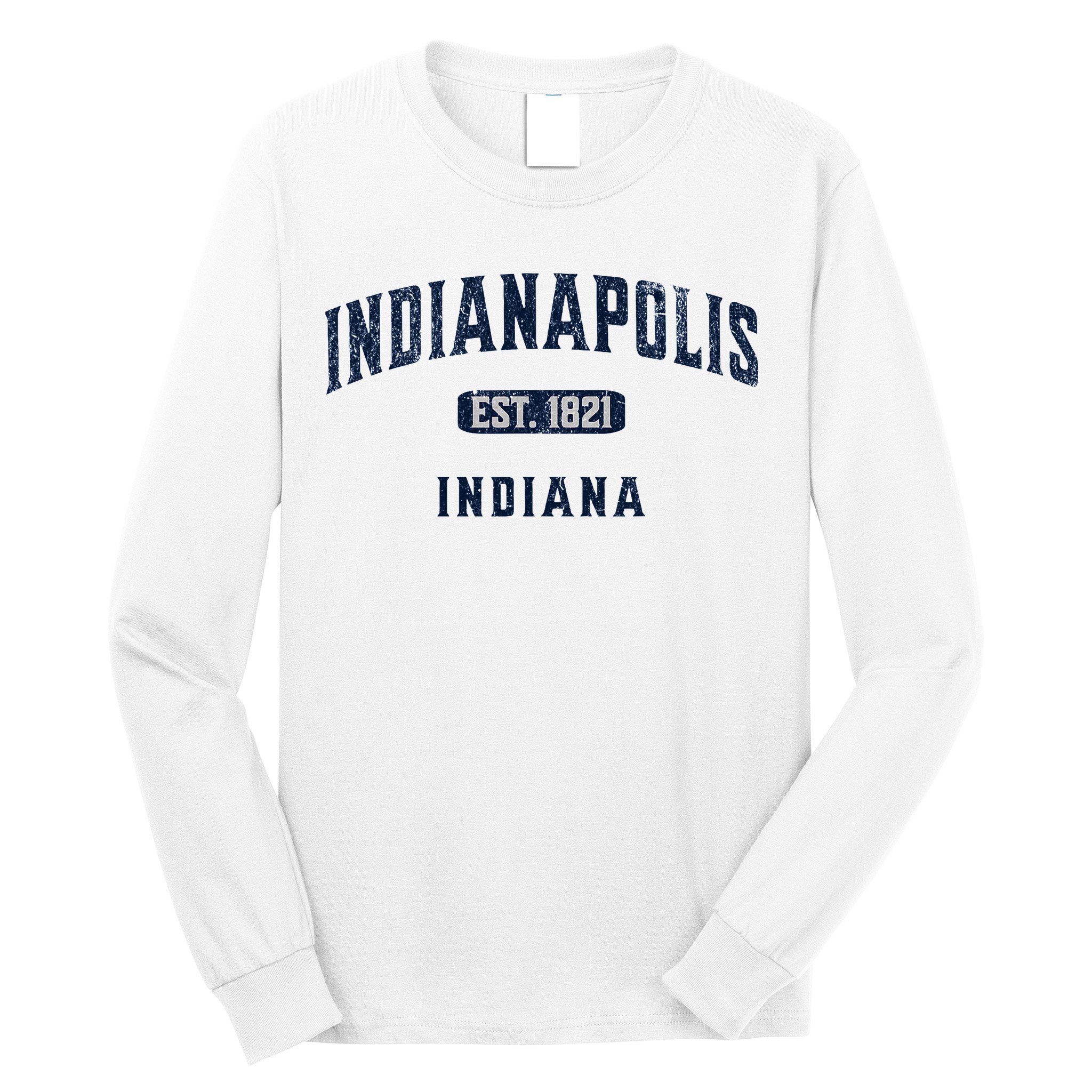Visit Indianapolis Indiana Vintage Athletic Souvenir Long Sleeve Shirt