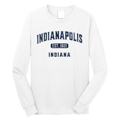 Visit Indianapolis Indiana Vintage Athletic Souvenir Long Sleeve Shirt