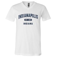 Visit Indianapolis Indiana Vintage Athletic Souvenir V-Neck T-Shirt