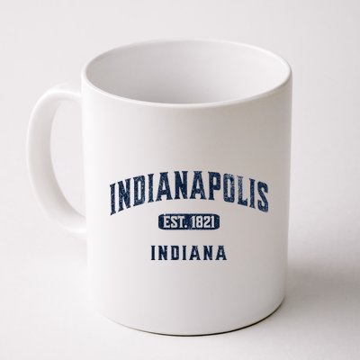 Visit Indianapolis Indiana Vintage Athletic Souvenir Mug