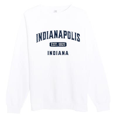 Visit Indianapolis Indiana Vintage Athletic Souvenir Premium Crewneck Sweatshirt