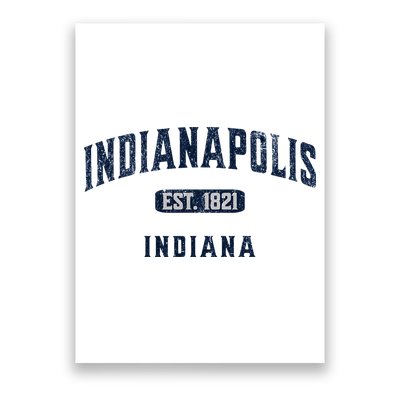 Visit Indianapolis Indiana Vintage Athletic Souvenir Poster