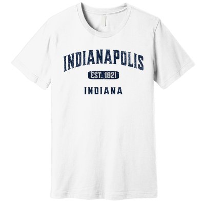 Visit Indianapolis Indiana Vintage Athletic Souvenir Premium T-Shirt