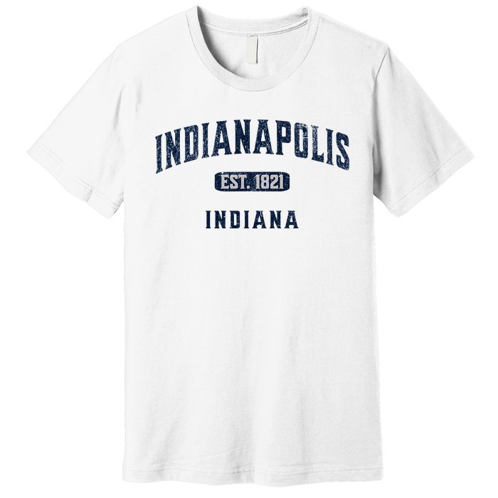 Visit Indianapolis Indiana Vintage Athletic Souvenir Premium T-Shirt