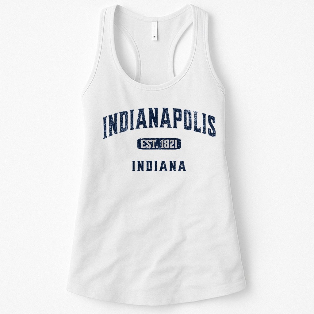 Visit Indianapolis Indiana Vintage Athletic Souvenir Womens Tank Top