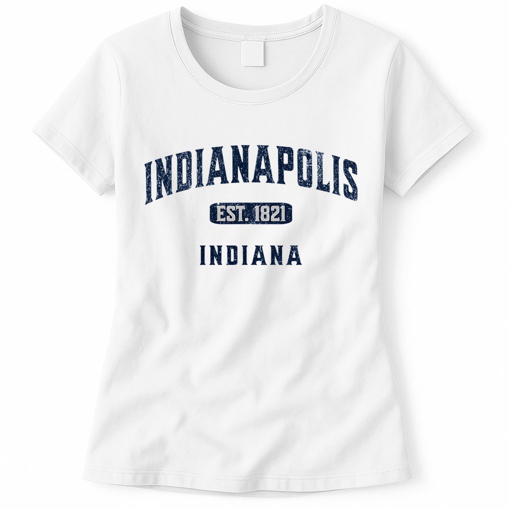 Visit Indianapolis Indiana Vintage Athletic Souvenir Womens T-Shirt