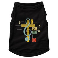 Vintage In Jesus Name I Sing Music Note Cross Doggie Tank