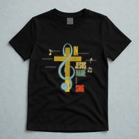 Vintage In Jesus Name I Sing Music Note Cross T-Shirt