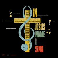 Vintage In Jesus Name I Sing Music Note Cross Mousepad