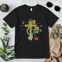 Vintage In Jesus Name I Sing Music Note Cross Premium T-Shirt