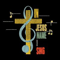 Vintage In Jesus Name I Sing Music Note Cross Baby Bodysuit