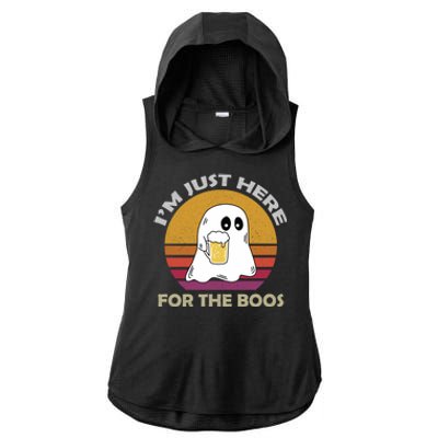 Vintage Im Just Here For The Boos Halloween Beer Lovers Gift Ladies PosiCharge Tri-Blend Wicking Draft Hoodie Tank