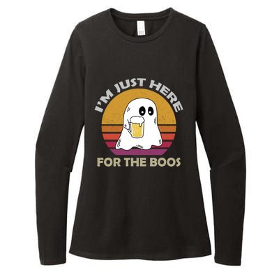 Vintage Im Just Here For The Boos Halloween Beer Lovers Gift Womens CVC Long Sleeve Shirt