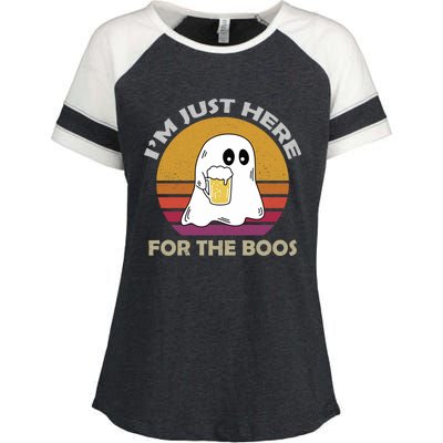 Vintage Im Just Here For The Boos Halloween Beer Lovers Gift Enza Ladies Jersey Colorblock Tee