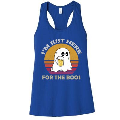 Vintage Im Just Here For The Boos Halloween Beer Lovers Gift Women's Racerback Tank