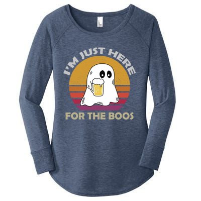 Vintage Im Just Here For The Boos Halloween Beer Lovers Gift Women's Perfect Tri Tunic Long Sleeve Shirt