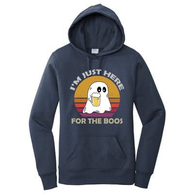 Vintage Im Just Here For The Boos Halloween Beer Lovers Gift Women's Pullover Hoodie